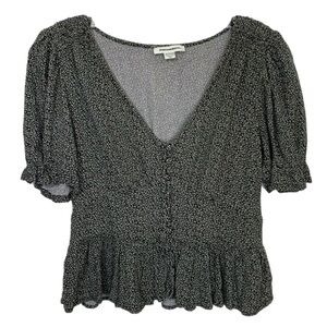 American Eagle Ditsy Floral Babydoll Blouse Women’s Size XS Bohemian Milkmaid